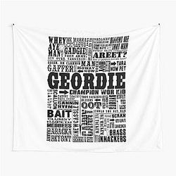 Geordie Sayings Print Black Tapestry