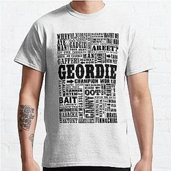 Geordie Sayings Print Black Classic T-Shirt