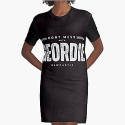 Geordie Newcastle Fan Geordie Slang Funny Newcastle Football Graphic T-Shirt Dress