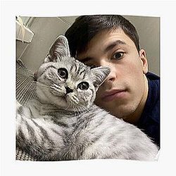 GeorgeNotFound Posters - GeorgeNotFound with his cat Poster RB0906 [ID8604]