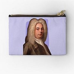 German British Composer George Handel Illustration Zipper Pouch