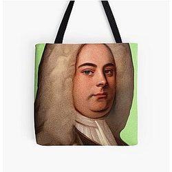 German British Composer George Handel Mint Green Illustration Tote Bag