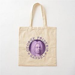 George Handel Vintage Design Purple Cotton Tote Bag