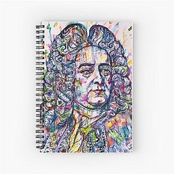 GEORGE FRIDRIC HANDEL watercolor and ink portrait Spiral Notebook