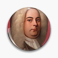 German British Composer George Handel illustration Pin