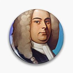 Baroque composer George Handel illustration Pin