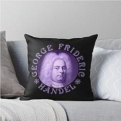 George Handel - Vintage - Purple Throw Pillow