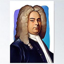 Baroque composer George Handel illustration Poster