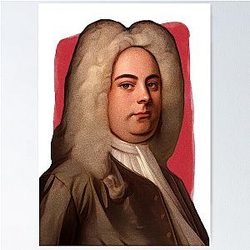 German British Composer George Handel Illustration Poster