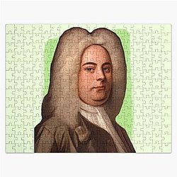 German British Composer George Handel - Mint Green - Jigsaw Puzzle
