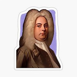 German British Composer George Handel Illustration Sticker