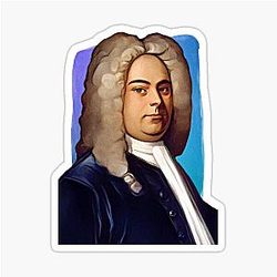 Baroque composer George Handel illustration Sticker