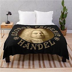 George Frideric Handel - Vintage Design - Old Gold RB Throw Blanket