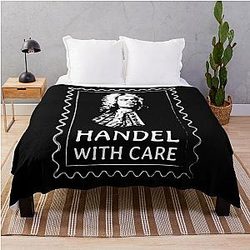George Handel With Care - Classical Music Humor Throw Blanket