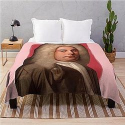 German British Composer George Handel Illustration Throw Blanket