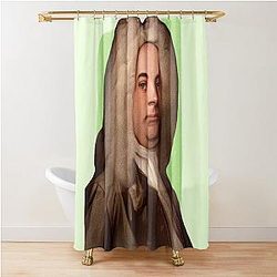 German British Composer George Handel Mint Green Shower Curtain