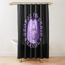 George Frideric Handel - Vintage Design Purple RB Shower Curtain