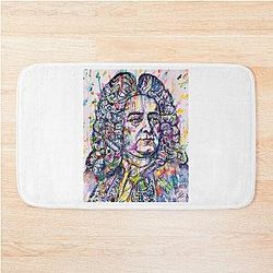 GEORGE FRIDERIC HANDEL watercolor and portrait Bath Mat