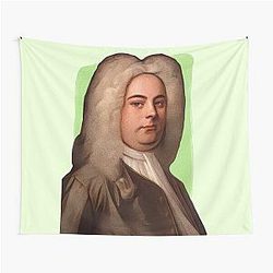 German British Composer George Handel Tapestry Illustration