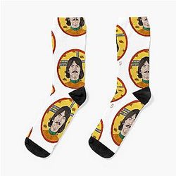 George Harrison hand-painted Yellow Submarine gouache portrait Socks