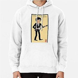 Cartoon drawing of George Harrison singing Something in her moves Pullover Hoodie