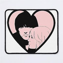 George Harrison and Pattie Boyd Heart Mousepad