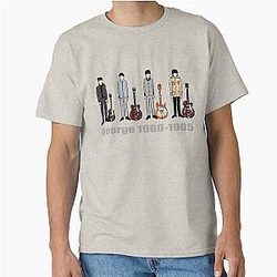 George Harrison 1960 to 1965 cartoon doodle with guitar Classic T-Shirt
