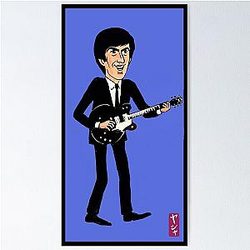 George Harrison playing guitar Poster