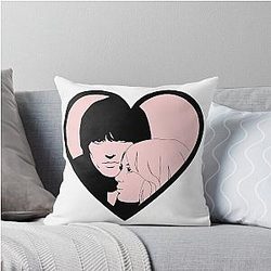 George Harrison and Pattie Boyd Heart Throw Pillow