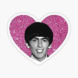 George Harrison Glitter Heart Sticker