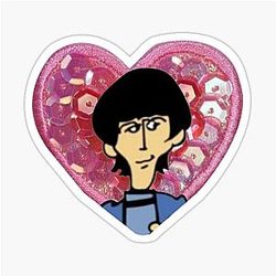 George Harrison Sequin Heart Sticker