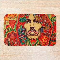 George Harrison OM psychedelic pop art pattern Bath Mat