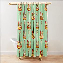 George Harrison Fender Stratocaster Electric Guitar Shower Curtain