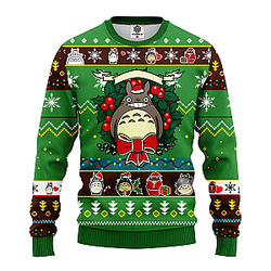 Totoro Ghibli Green Ugly Christmas Sweater