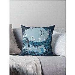 Ghibli Studio Pillows - Kodama Forest Spirits Throw Pillow