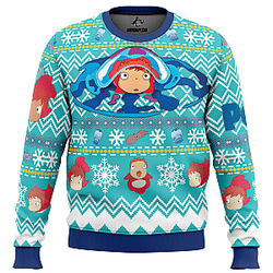 Magical Ponyo Studio Ghibli Ugly Christmas Sweater