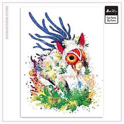 Princess Mononoke Watercolor Wall Poster Canvas