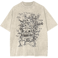 Howls Moving Castle Washed PTTT1803 Howl’s Moving Castle T-Shirts