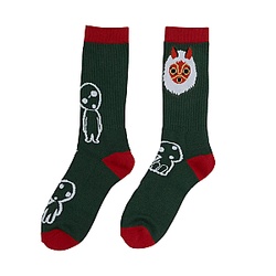 Princess Mononoke San's Mask & Kodamas Crew PTTT1803 Ghibli Studio Socks
