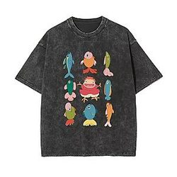Ponyo with Colorful Fish PTTT2506 Washed  Ponyo T-Shirts