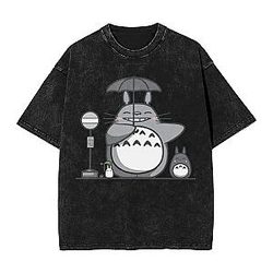Cute Totoro PTTT0409 Washed  My Neighbor Totoro T-Shirts