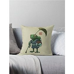 Ghibli Studio Pillows - A Frog’s Journey Throw Pillow