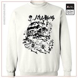 Customcat Howl's Castle in White Sweatshirt