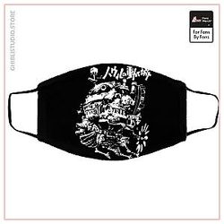 Howl's Castle in Black and White Face Mask