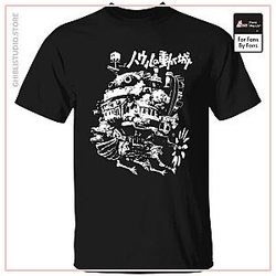 Howl's Castle in Black and White T Shirt