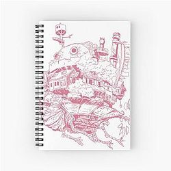 Ghibli Studio Notebooks - Howl’s Moving Castle Illustration Spiral Notebook