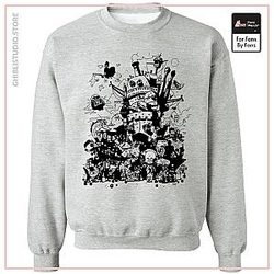 Studio Ghibli Art Collection Black and White Sweatshirt