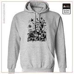 Studio Ghibli Art Collection Black and White Hoodie