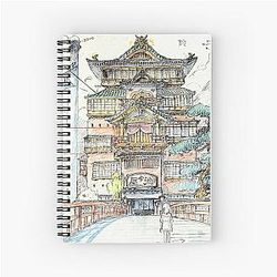 Ghibli Studio Notebooks - Spirited Away Bathhouse Art Spiral Notebook