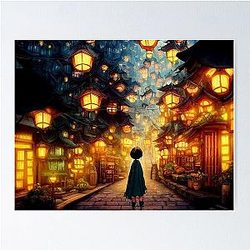 Ghibli Studio Posters - Spirited Away Townscape Art Poster